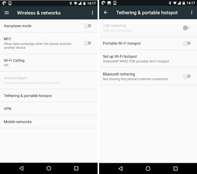 Android işletim sistemine ait telefonlarda kablosuz ayarları