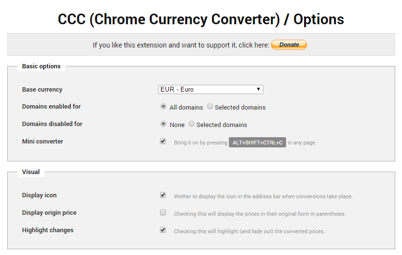 Chrome Currency Converter