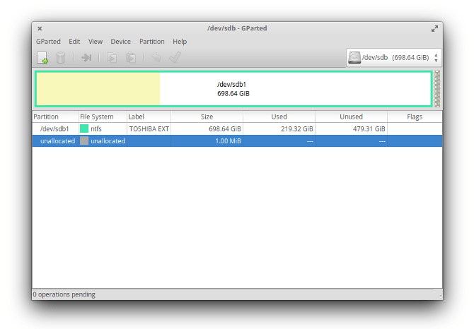 Linux için En İyi Sabit Disk Tamir Partition Uygulaması: GParted