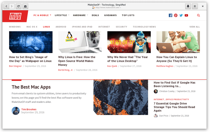 En İyi Linux Web Tarayıcısı: GNOME Web (Epiphany)
