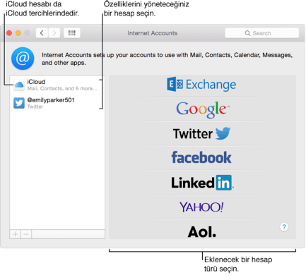 Yeni Mac: İnternet Hesapları