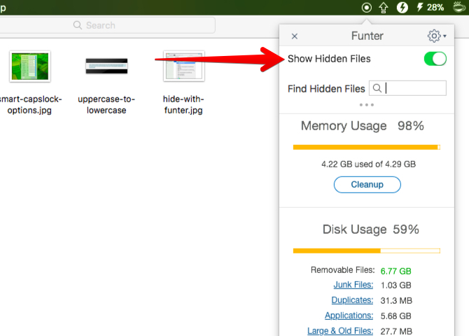 Funter: Gizli Dosyaları Göster